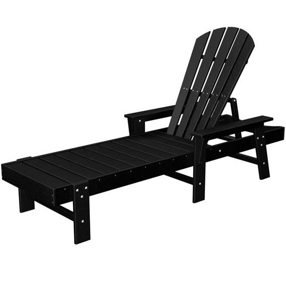 Polywood South Beach SBC76BL Chaise Lounge with Slat Design Zak's